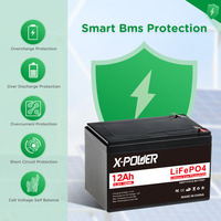 Batterie LiFePO4 X-Power XP-LFP1212, prix usine, petite taille, 12V 12Ah, 6000 cycles, -20~55°C, certifiée UN38.3, pour UPS/Alarme