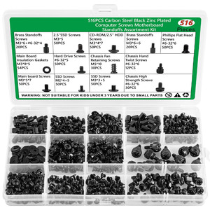 Screws Set Metric Fine Thread Carbon Steel Sink Head Grade 8.8 For Desktop Computer Case Hard Drive Motherboard Fan Power Supply - Product Image 2