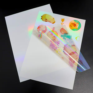 Papier autocollant transparent et holographique superposé étanche A4 arc-en-ciel PET PVC vinyle imprimable <span class=keywords><strong>Laser</strong></span> pour <span class=keywords><strong>imprimante</strong></span> à jet d'encre - Product Image 1