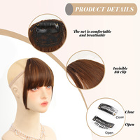 Perruque synthétique Lace Front pour femme, avec frange droite à clipser sur le côté, en fibre haute température, 8 pouces, chignon donut, OMBRE