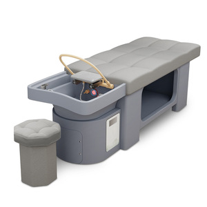 Fauteuil de lavage portable pour salon de coiffure avec bac, table de massage en cuir PU imperméable pour le lavage des cheveux - Product Image 1