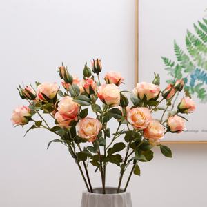 ดอกกุหลาบประดิษฐ์คุณภาพสูง 5 หัว สำหรับตกแต่งงานแต่งงานและบ้าน - Product Image 4