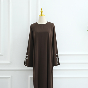 Loriya Abaya 2026 <span class=keywords><strong>abbigliamento</strong></span> islamico chiuso Abaya donna abito musulmano con fiocco in argento artigianale maniche Modulare abiti da donna - Product Image 5