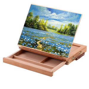 Mini chevalet de <span class=keywords><strong>dessin</strong></span> et de pastel pliable en <span class=keywords><strong>bois</strong></span> de hêtre avec tiroir de rangement pour la peinture - Product Image 2