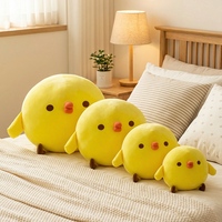 Niedliches Gelb-Weißes Küken-Plüschkissen Weiches Flauschiges Hühnchen-Stofftier Sofa-Kissen für Schlafzimmer-Deko Kindergeschenk