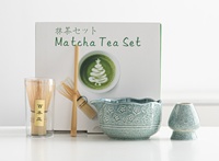Ensemble de thé en céramique avec motif de fleurs de cerisier japonais, accessoires pour la cérémonie du thé, ensemble d'outils, fouet à thé en bambou, brosse à matcha Baiben Li