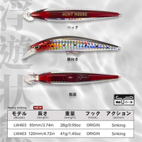 Señuelo de Pesca Tipo Minnow Crankbait de Cabeza Roja, 95mm 28g 120mm 41g, Hundimiento Rápido, para Pesca de Arrastre en Aguas Profundas, Directo de Fábrica