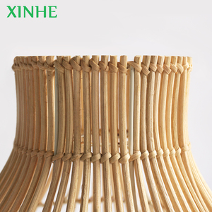 XH decorazione per la casa lampada <span class=keywords><strong>artigianale</strong></span> in Rattan fatta a mano Decor Wicker E27 ciondolo <span class=keywords><strong>paralume</strong></span> a soffitto lampada a sospensione in rattan - Product Image 4