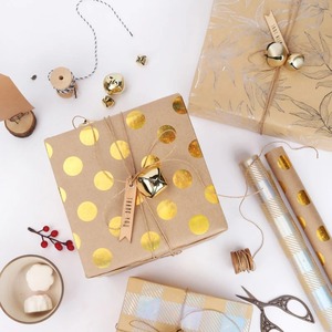 Custom Double-Sided Recyclable PE Coated Kraft <b>Paper</b> Roll <b>Leaf</b> Pattern Digital Printing Compatible Eco-Friendly Gift Packaging - Product Image 5
