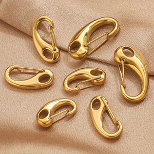 Aceworks ACS219 Carabiner Snap Hook Clasp 26-32mm | 18K PVD Gold Plated Stainless Steel Oval <b>Spring</b> <b>Gate</b> Connector DIY Jewelry - Product Image 3