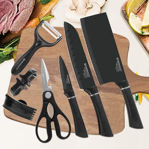 Meilleures ventes - Ensemble <span class=keywords><strong>de</strong></span> couteaux <span class=keywords><strong>de</strong></span> <span class=keywords><strong>cuisine</strong></span> professionnels en acier inoxydable avec revêtement antiadhésif, 7 pièces, avec manche en PP - Product Image 5