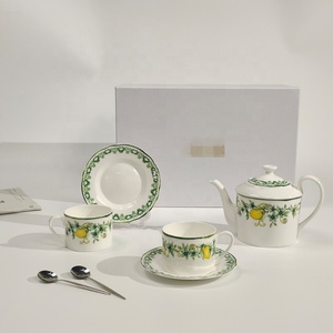 Couronne de citron vaisselle en porcelaine maison et cuisine Inglaze plats assiette tasse et soucoupe tasse bol vaisselle en céramique avec logo - Product Image 6