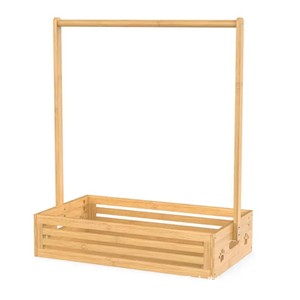 Perchero de madera para bebés con cesta de almacenamiento de 2 niveles, forma cuadrada grande, para organizar la ropa de niños de 0 a 12 meses - Product Image 2