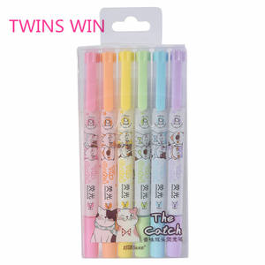 Buena calidad de papelería regalo promocional de alta calidad perfumada brillo resaltador pluma de gel brillo bolígrafos de plástico juegos 007 - Product Image 4