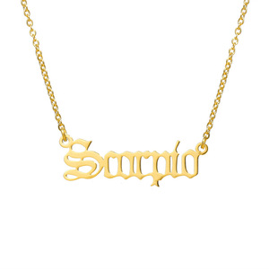 Zogxin Aquarius <b>Constellation</b> <b>Necklace</b> 18K Gold Plated Stainless Steel Women's Pendant Chain European Style Gift Jewelry - Product Image 5