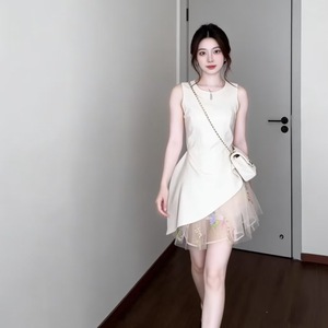 Apricot Ballet Style Tutu Skirt With Fitted Waist Irregular Hem Sleeveless Design For Daily Wear - Product Image 2
