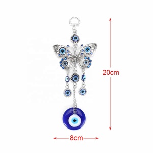 Pingente de Parede em Vidro Azul Turco com Olhos Malignos 20*8cm, Amuleto de Proteção da Mão de <span class=keywords><strong>Hamsa</strong></span> para Decoração de Casa, Carro e Escritório - Product Image 6