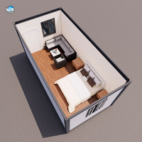 Maison préfabriquée modulaire miniature préfabriquée en conteneurs, ossature en acier léger, maison en conteneur de 20 pieds et 40 pieds