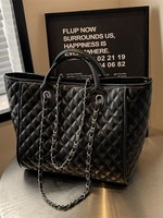 Bolso de Mano Clásico y Elegante de Cuero PU con Cadenas, Bolso de Gran Capacidad, Bolso de Hombro Clásico de Moda para Mujer