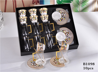 18-teiliges Arabisches Tassen- und Untertassen-Set Cawa-Tassen Arabische Kaffeegläser Türkische Kaffeetassen-Set Arabisch Mit Löffel