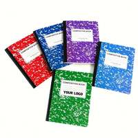 Cuaderno de composición con hilo de mármol de América del Sur, disponible en stock, tamaño B5, 200 páginas, rayado, para uso escolar y de oficina.