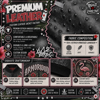 Blouson Bomber Homme Personnalisé en Cuir d'Agneau Gaufré Façon Autruche avec Broderie Appliquée de Luxe et Strass – Vêtement d'extérieur en Cuir Véritable Sur Mesure