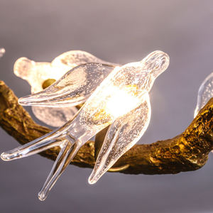 Lampadario a Rami in Rame, Lampada a Sospensione di Lusso in Stile Nordico, Luci Decorative a Forma di <span class=keywords><strong>Rondine</strong></span> e Uccellini - Product Image 2