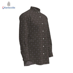 Giantextiel Heren Casual Shirt Met Lange Mouwen Mooie Geometrische Print Katoenen Popeline Single Breasted Met Herfst Look Sample Beschikbaar - Product Image 3