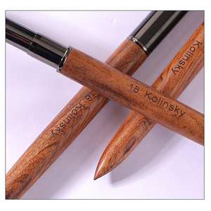 Pinceau de manucure professionnel en poils de vison Kolinsky et bois de santal de luxe pour extension d'ongles en acrylique et gel UV, stylo à cristaux pour nail art - Product Image 5