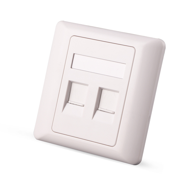 Network Bezel Panel 86 Type Network Faceplate Ethernet Wall Socket RJ45 Face Plate 86x86mm Double Port