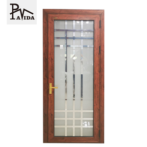 Nouvelle <span class=keywords><strong>porte</strong></span> <span class=keywords><strong>intérieure</strong></span> battante en verre trempé en aluminium à cadre étroit de conception simple pour les toilettes - Product Image 1