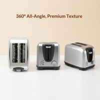 Grille-pain électrique compact 2 fentes pour petite cuisine domestique avec bac à miettes amovible et fonctions de décongélation et de réchauffement