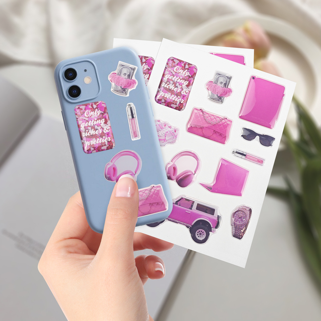 Custom A6 Resin Crystal Dome Sticker Sheets Printing Waterproof and UV-resistant 3D Dome Epoxy Sticker for Phone case Decoration