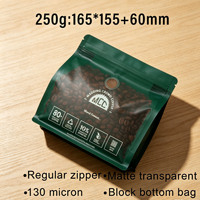 Bolsas de Café Personalizadas con Impresión a Medida, Mate, Semitransparentes, Sellables, de 250 Gramos, con Cierre y Válvula