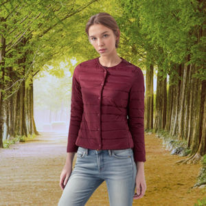 现货商品 简约大码羽绒服 纽扣长袖女式冬季时尚 - Product Image 6