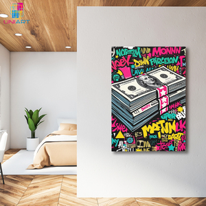 UNIART moderne argent dollar toile peinture imprime art <span class=keywords><strong>mural</strong></span> <span class=keywords><strong>image</strong></span> de rue décoration vivante sans <span class=keywords><strong>cadre</strong></span> <span class=keywords><strong>pour</strong></span> salon décor à la maison - Product Image 5
