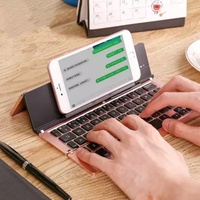 Keyboard nirkabel lipat ultra-tipis, Keyboard nirkabel lipat untuk ponsel Tablet, Keyboard nirkabel Mini portabel dengan dudukan Hoder