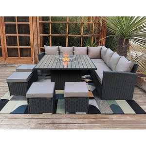 Modern Luxury Patio Outdoor Fire Pit <b>Dining</b> <b>Table</b> and Chair Furniture <b>Set</b> SFS029 Outdoor Fir Pit <b>Dining</b> Furniture SFS029 - Product Image 4
