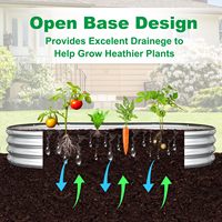 Grand lit de jardin surélevé en métal galvanisé écologique avec trous de drainage, design moderne, pour l'extérieur, la cour arrière, pour les légumes et les fleurs