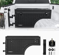 Boîte de rangement tactique en aluminium TACMOLLE pour benne de camion avec accessoires MOLLE et serrure, compatible avec Ford F150 2015-2025 côté conducteur