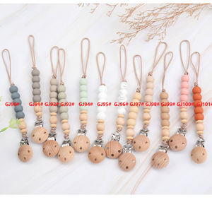 Clip de sucette de dentition en perles de silicone en bois <span class=keywords><strong>personnalisable</strong></span> - Product Image 4