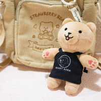 Porte-clés en peluche ours personnalisé OEM ODM, pendentif ours en peluche mignon avec logo personnalisé, en coton PP super doux pour promotion de marque