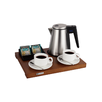Ensemble de service de bienvenue EASTON Hotel avec bouilloire électrique en acier inoxydable et tasses pour chambre d'hôtes