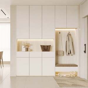 Banco de Almacenamiento de Zapatos de Madera Maciza de Lujo, Mueble de Partición Ecológico Personalizado para la Entrada - Product Image 1