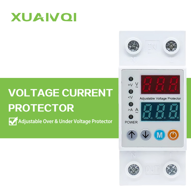 Single Phase AC 63A Voltage Guard Over and Under Voltage Protector for Air Conditioner Refrigerators Voltage Protection Relay