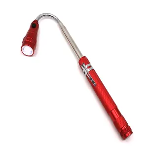 aluminium 3 LED Magnetic clip torch light flexible flashlight telescopic flashlight