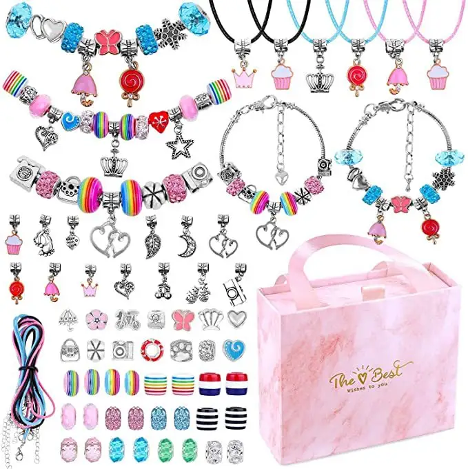 Набор для изготовления ювелирных изделий, браслеты с бусинами, браслеты, подвески, ожерелье, поделки «сделай сам», подарочный набор для девочек-подростков и детей
