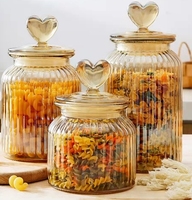 Pot de conservation en verre transparent de haute qualité pour chocolat, biscuits, bonbons, thé, grains de café, fruits secs - 650 ml/950 ml/1350 ml, bouteille scellée