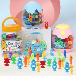 Juguetes de baño con ventosas de animales para niños, juguetes de ensamblaje cognitivo para educación temprana, hechos de plástico, divertidos juguetes pegajosos para el baño - Product Image 5