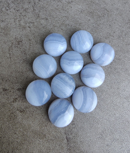 Cabujón de Ágata Azul Natural con Borde de Encaje, Redondo y Plano, Gema de Alta Calidad para Fabricación de Joyería DIY, Anillos, Colgantes y Collares - Product Image 5
